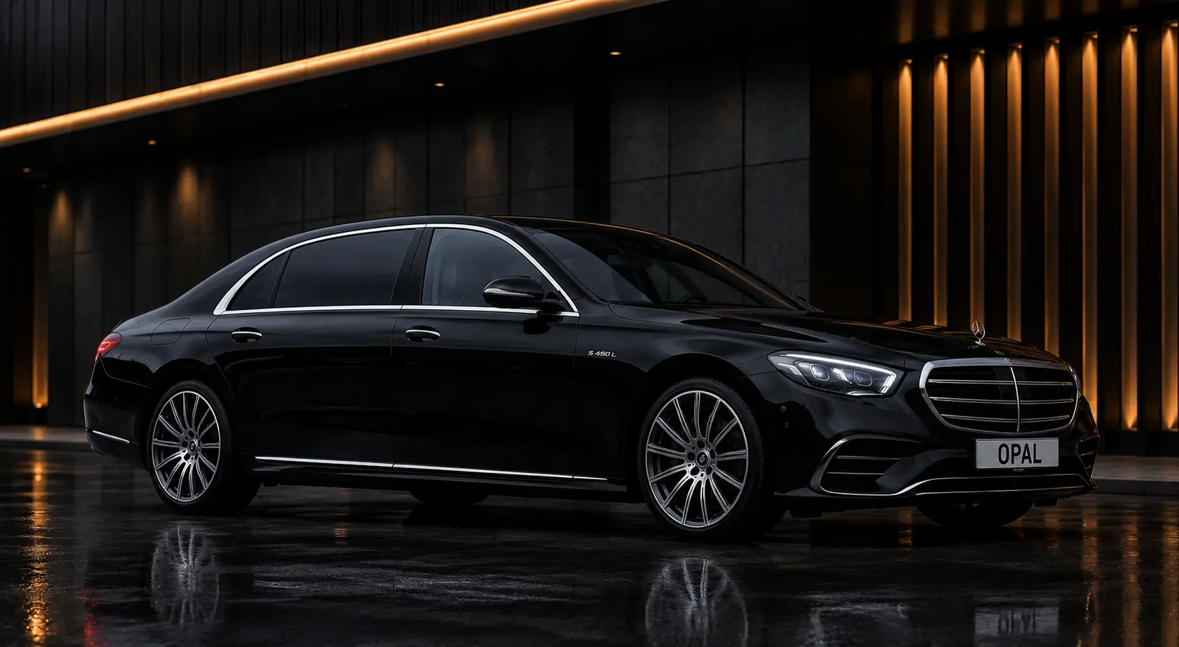 Mercedes Benz S-Class LWB, BMW 7 series, Audi A8 or similar.